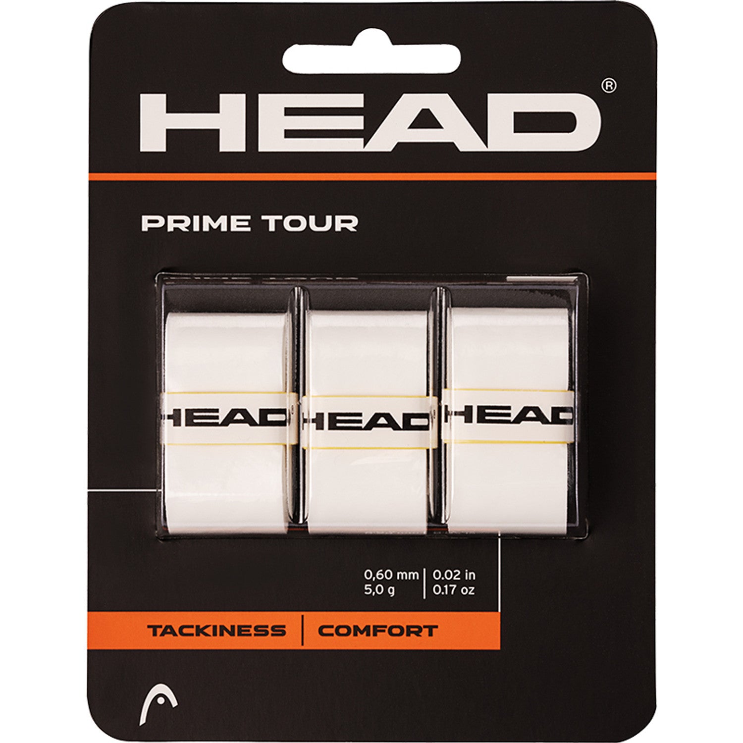 Head Prime Tour Wit 3pack